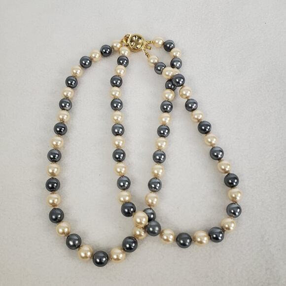 Vintage Joan Rivers Faux Pearl Multicolor 2 Strand Choker Necklace Signed - Picture 2 of 4